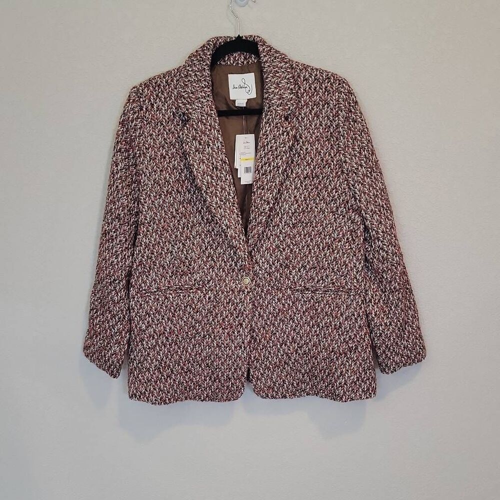 Sam Edelman Women's One-Button Willow Tweed Blazer Size M
